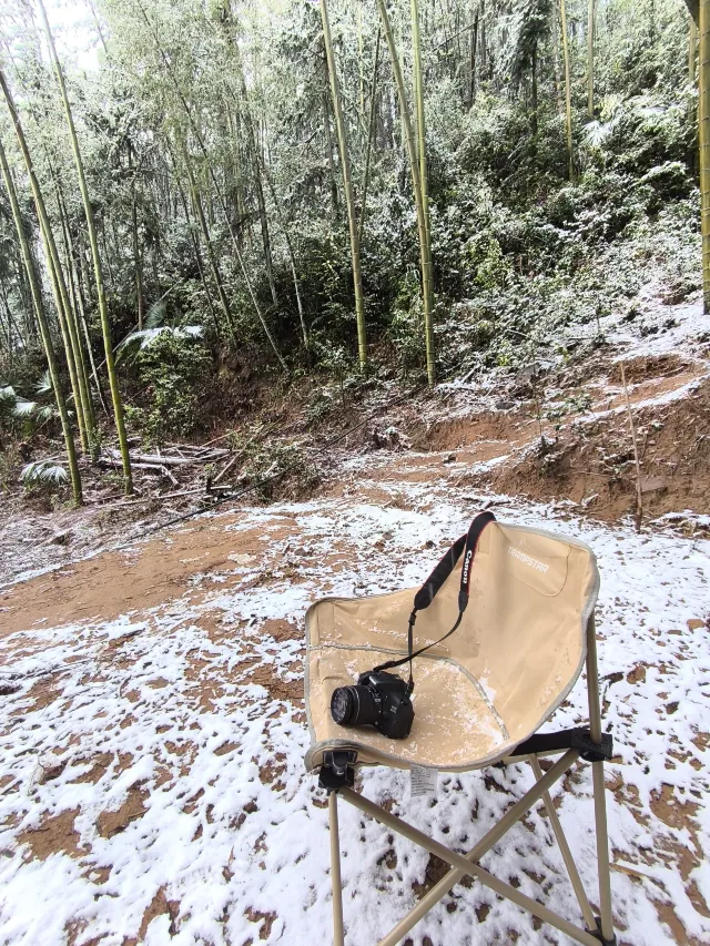 竹林溪边的一张休闲椅，等你来小坐